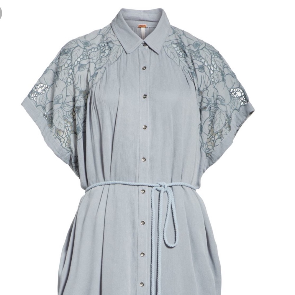 Free People Cut It Out midi Shirt Dress - Picture 3 of 5